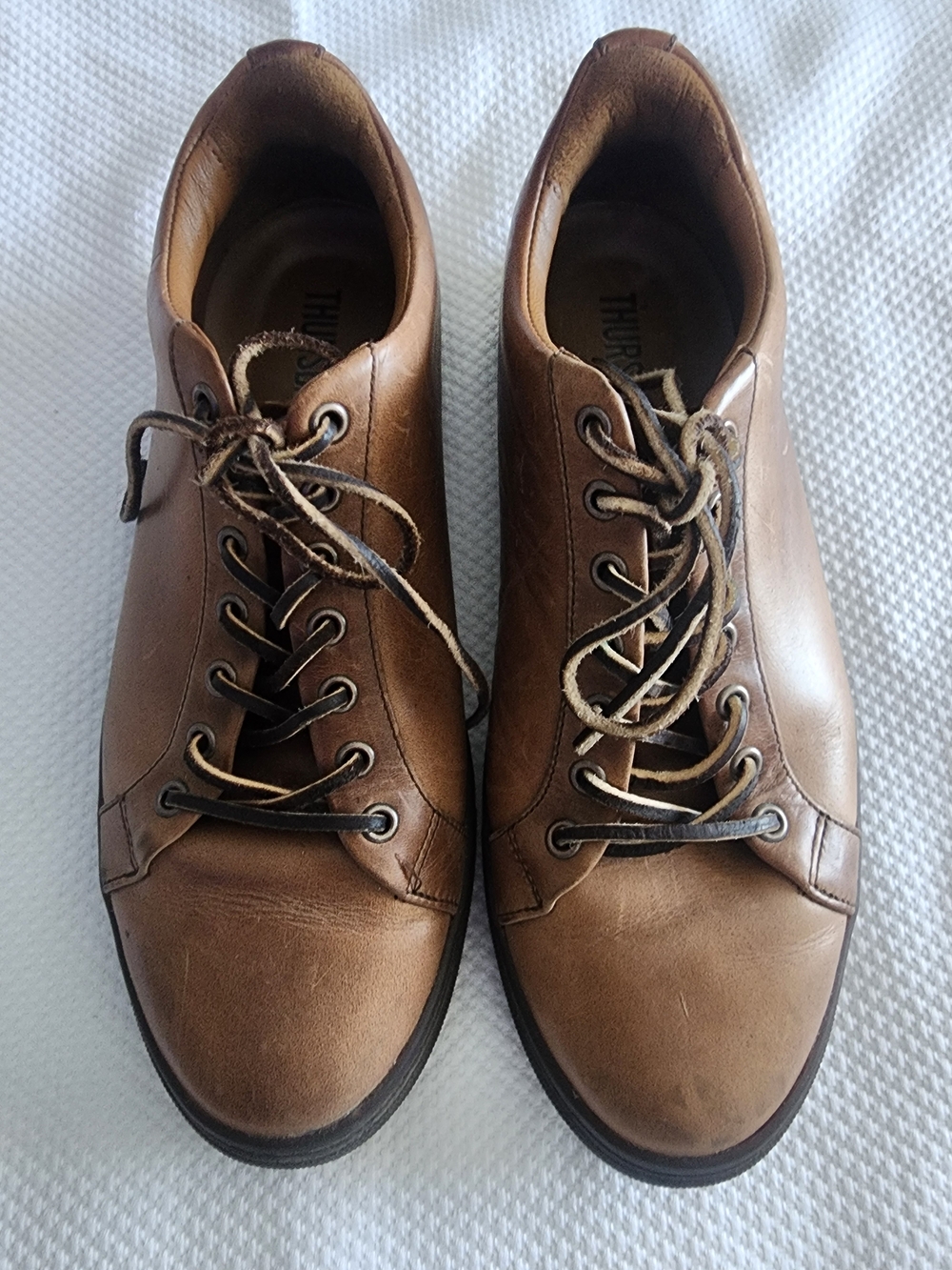Thursday Boot Company Men's Brown Leather Lace-Up Slip-On Sneakers